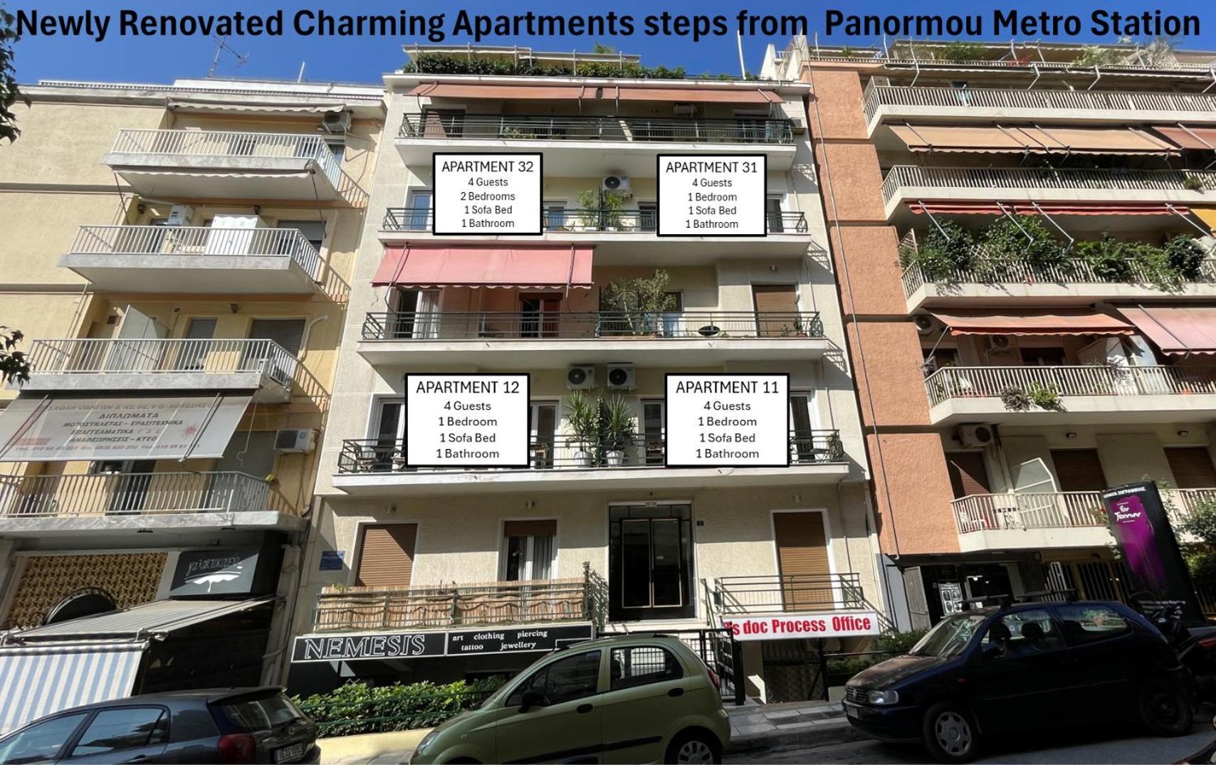 4 Newly Renovated Charming Apartments Steps From Panormou Metro Station Athen Exterior foto